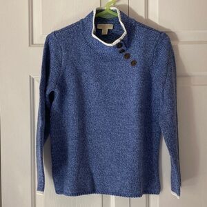Appleseed’s mock neck pullover blue PS